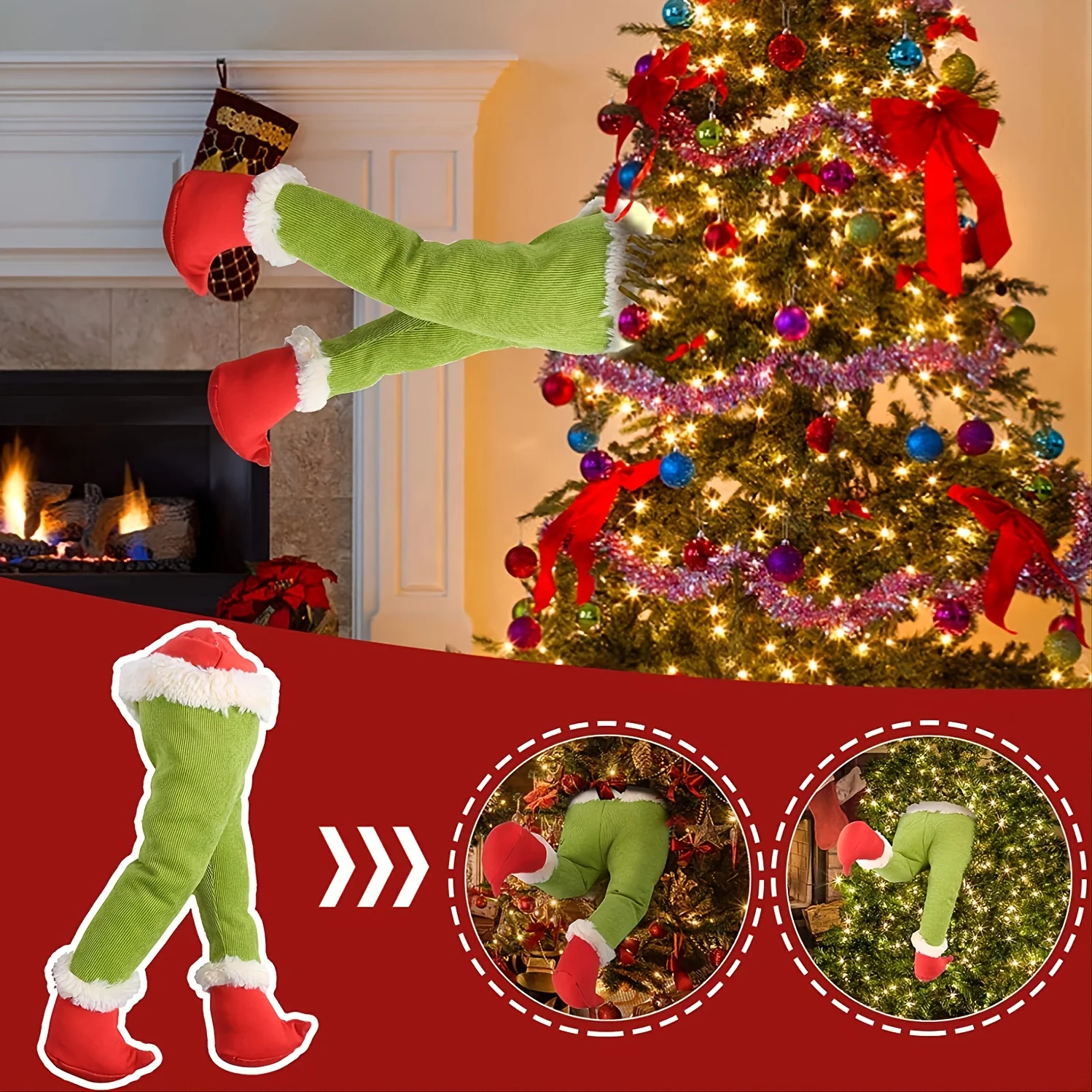 Description Picture 3 of itemStuffed Elf Legs for Playful Christmas Tree and Home Decor