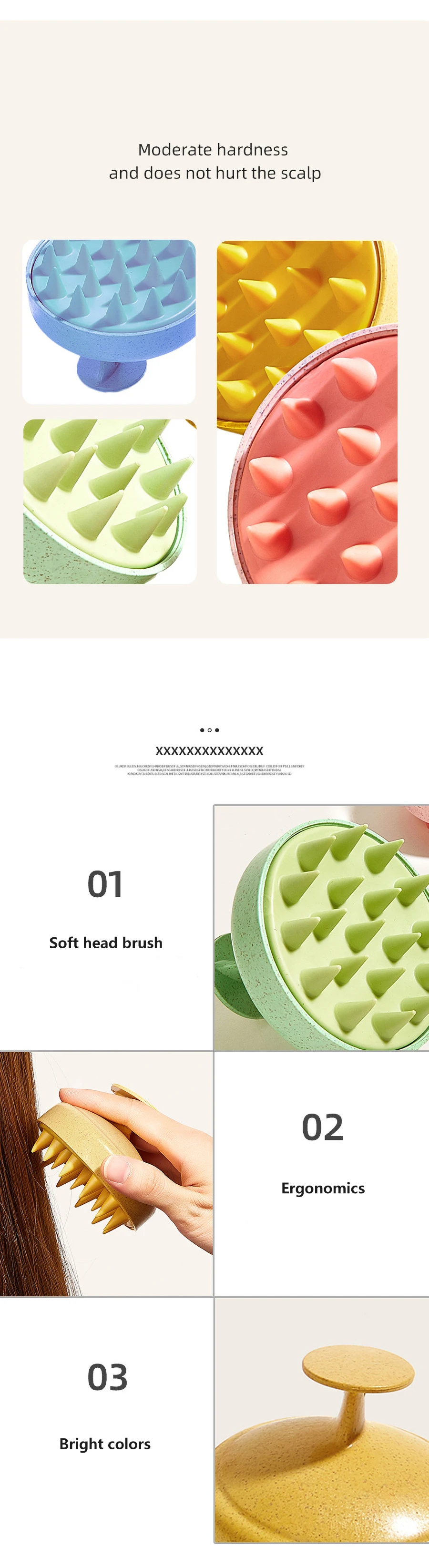 Description Picture 4 of itemAlwafore Wet and Dry Scalp Massage Brush - Adult Soft Silicone Shampoo Brush for Head Cleaning and Relaxing Bath Experience