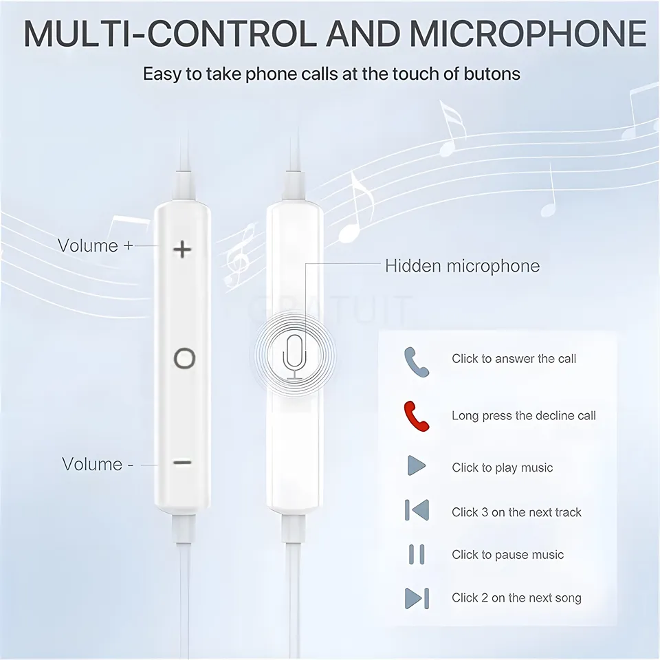 Description Picture 6 of itemiSonic Harmony: Original Wired and Bluetooth Headphones for Apple iPhone 14, 13, 12, 11 Pro Max, XR, 7, 8, 6, 6s Plus