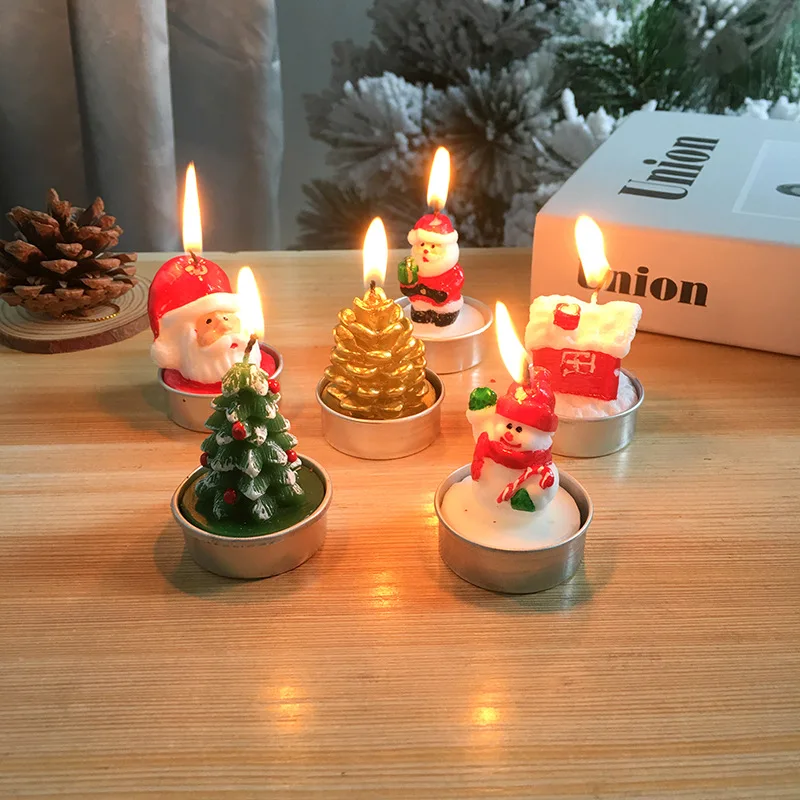 Description Picture 1 of itemChristmas Craft Candles: Hand-Painted Decorative Table Candles - Ideal Gifts for the Holiday Season