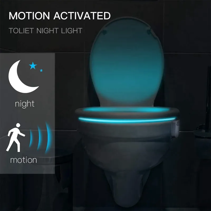 Description Picture 5 of itemIlluminate the Night with Smart PIR Motion Sensor Toilet Seat Night Light – 8 Colors, Waterproof Design for a Bright and Stylish Toilet