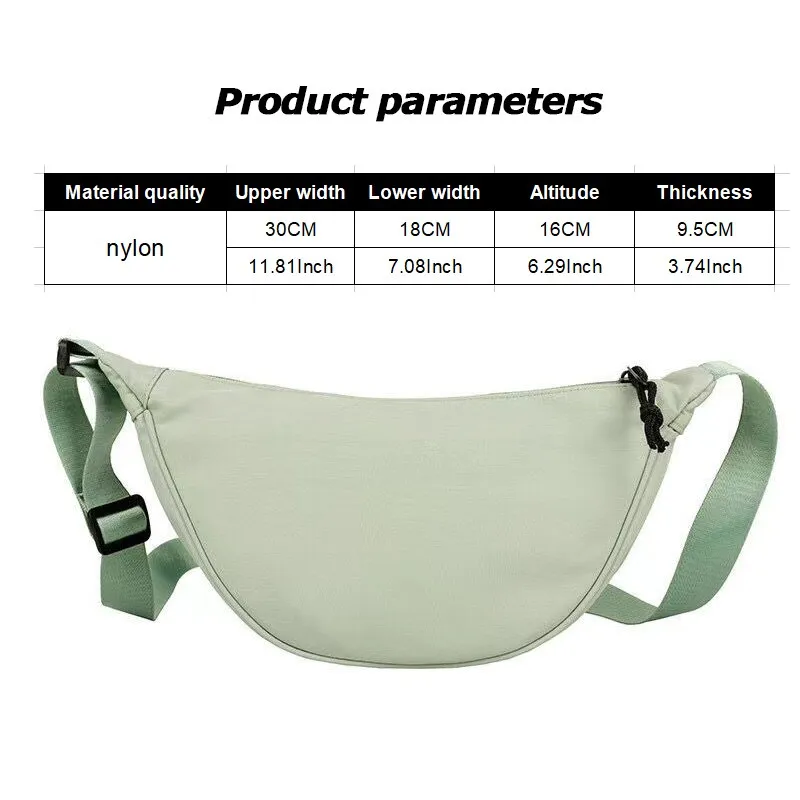 Description Picture 4 of itemSolid Color Chest Bag for Women: Large Capacity Travel Crossbody, Half Moon Designed Belt Bag, Ladies Daily Street Fanny Packs