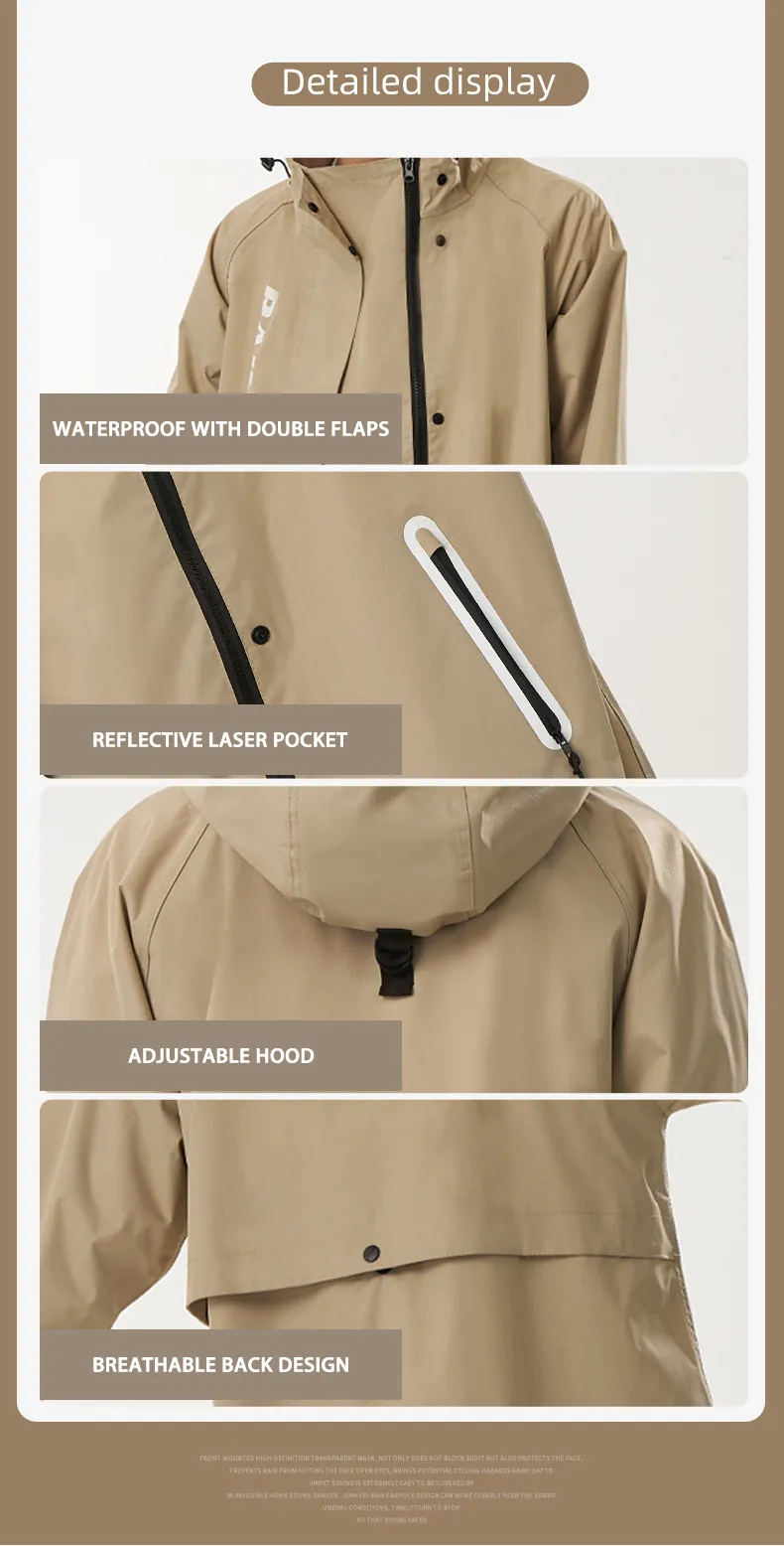 Description Picture 6 of itemFashion Multifunctional Windbreaker Raincoat Poncho Double Placket 