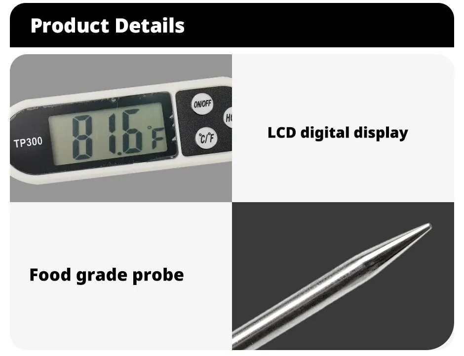 Description Picture 5 of item1PCS Food Thermometer TP300 - Digital Kitchen Thermometer for Meat, BBQ, and Electronic Oven