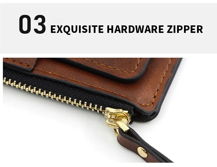 Description Picture 6 of itemBrown Men's Fashion Credit ID Card Holder Wallet - Slim Leather Wallet with Coin Pocket