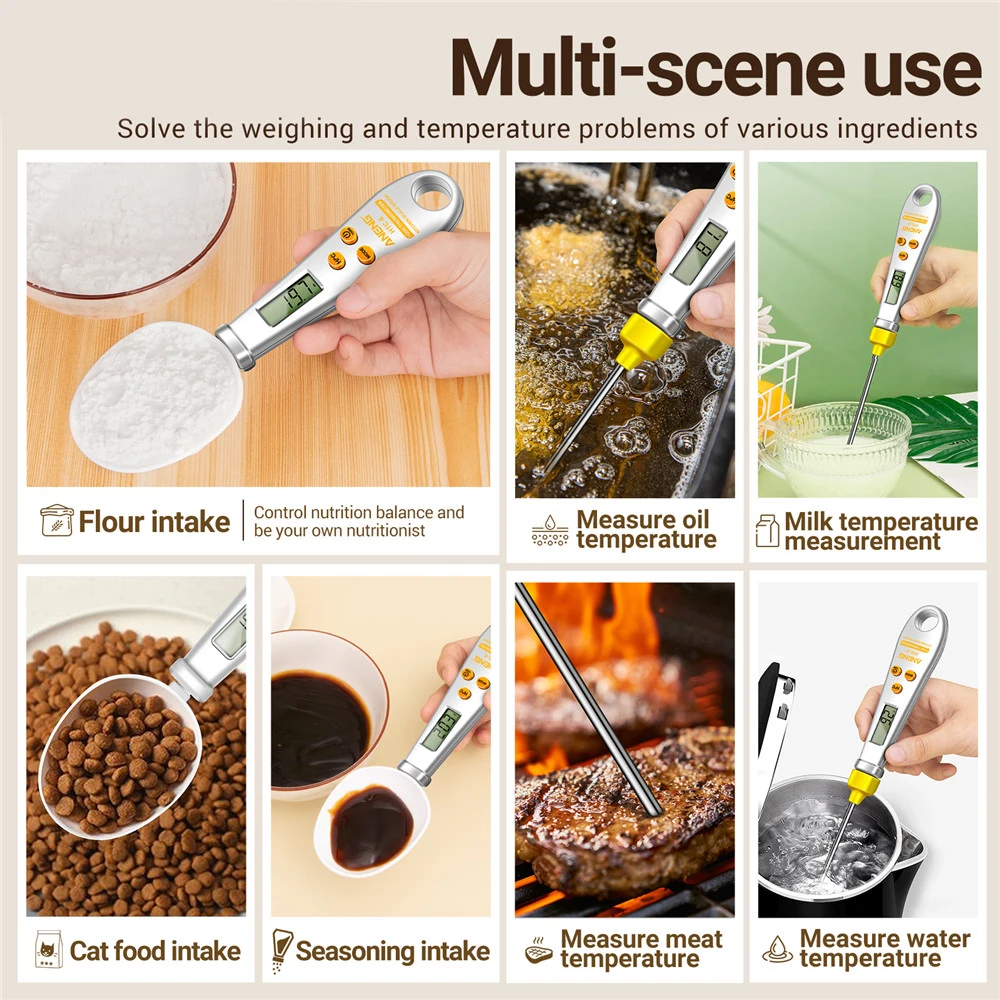 Description Picture 6 of itemDuoMeasure Pro: 2-in-1 Electronic Kitchen Scale with LCD Digital Spoon - Complete with Built-in Thermometer