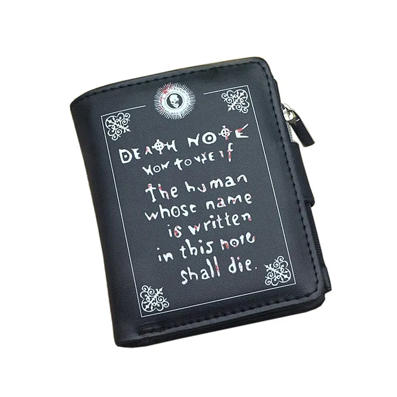 Description Picture 3 of itemDeath Note Anime Black Leather Wallet: Men and Women's Card and Photo Holder Purse with Short Design - Coin Purse for Cosplay Enthusias