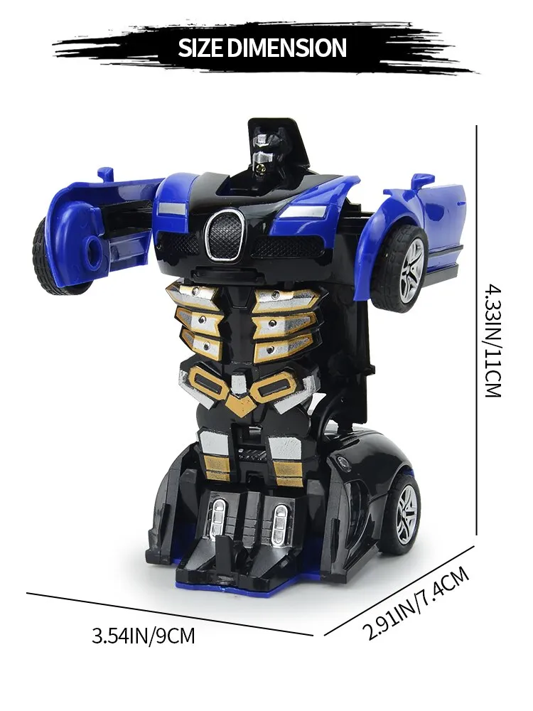 Description Picture 5 of itemTransform CarRobot Model: Automatic Deformation Push and Go Car Vehicle Toy - Race Car That Transforms, Perfect Easter Gift for Boys