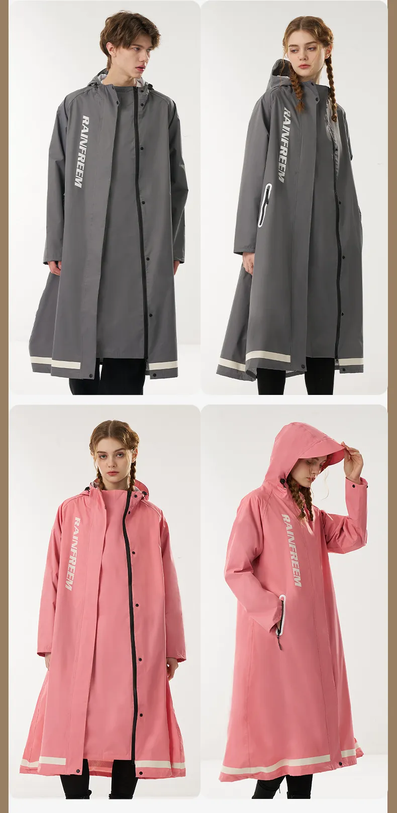 Description Picture 5 of itemFashion Multifunctional Windbreaker Raincoat Poncho Double Placket 