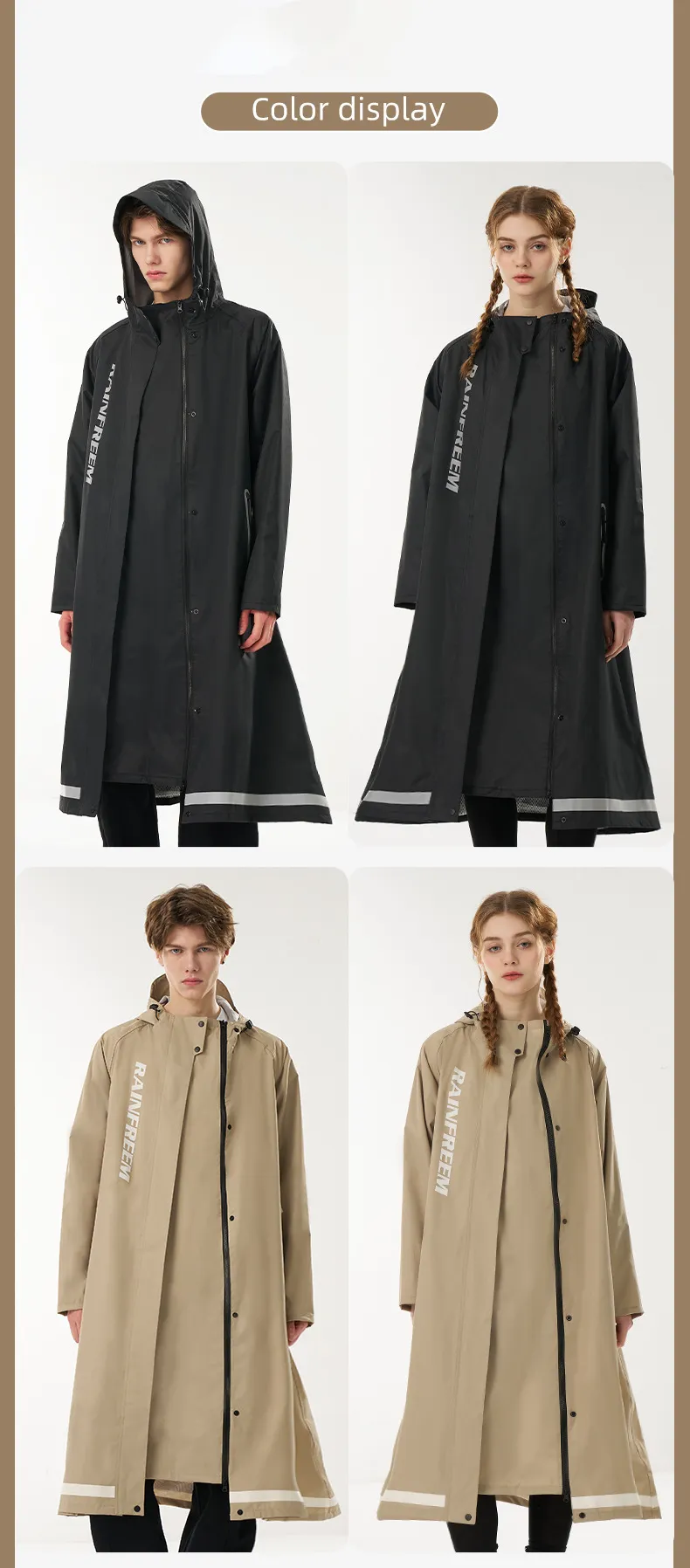 Description Picture 4 of itemFashion Multifunctional Windbreaker Raincoat Poncho Double Placket 