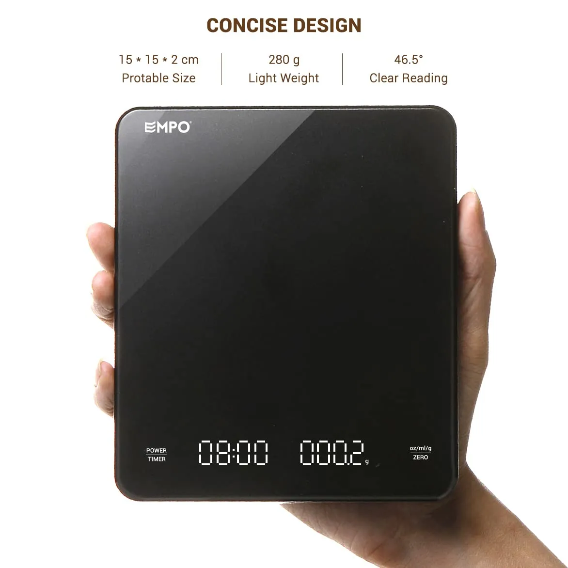 Description Picture 5 of itemSmartBrew Pro: LED Screen Coffee Scale - 3kg/0.1g Precision with Mirror+Basic+Electronic Scale Features, Built-in Auto Timer 