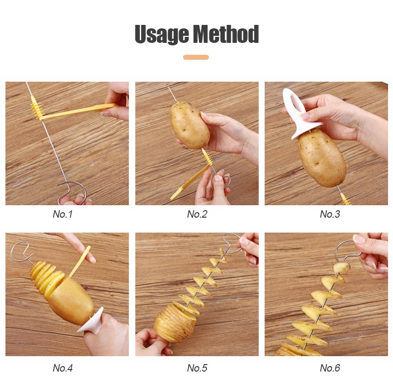 Description Picture 3 of itemSpiralCraft Pro: Whirlwind Potato Spiral Cutter - Transform Your Potatoes with This Creative Tower Making Machine and Vegetable Slicer