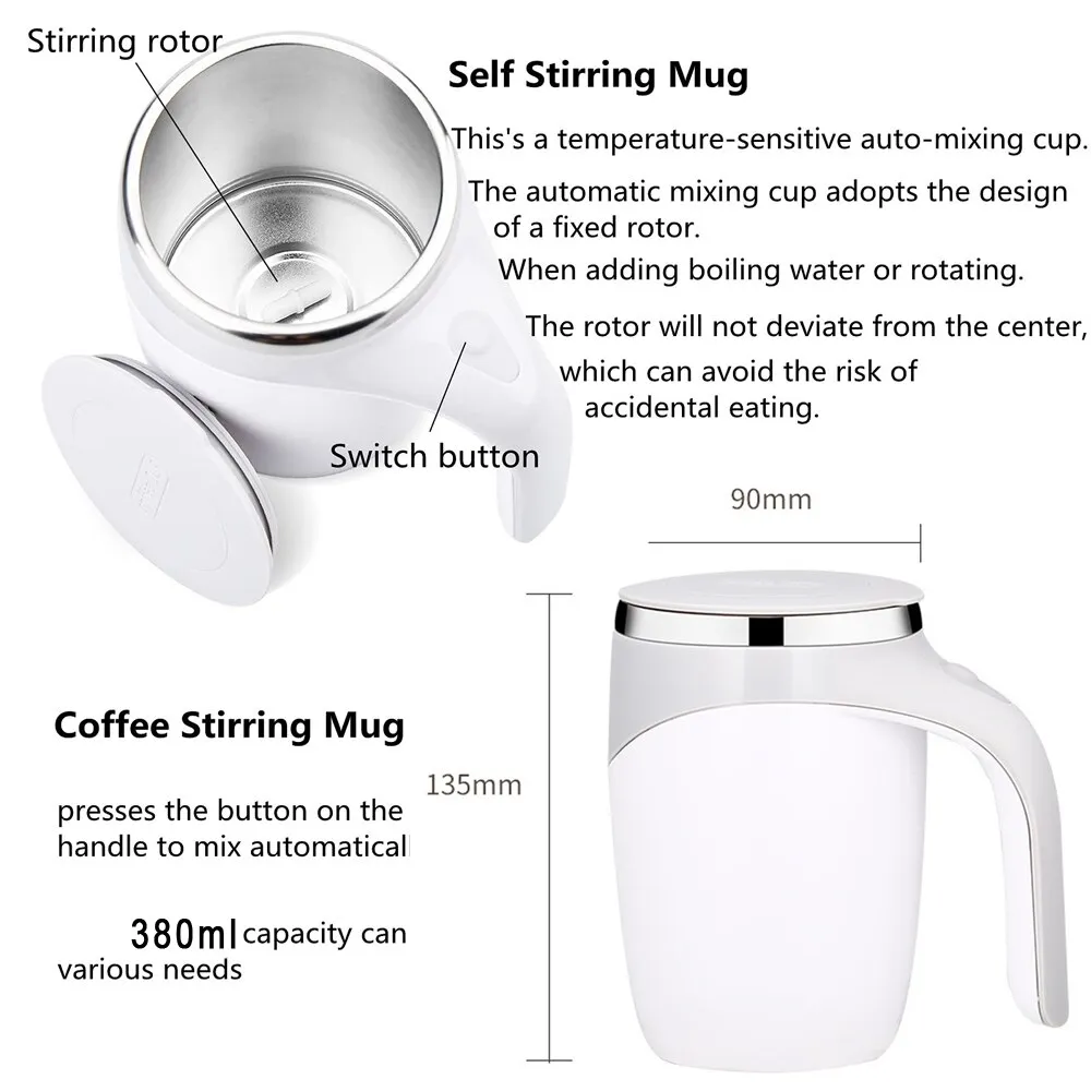Description Picture 5 of itemAutomatic Stirring Magnetic Mug - Rechargeable Model for Effortless Stirring - Electric Coffee Cup and Lazy Milkshake Rotating Cup