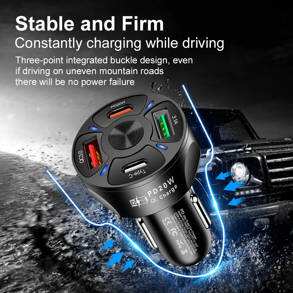 Description Picture 5 of itemOLAF Dual USB C Car Charger - Fast Charging USB PD QC3.0, Type C Fast Charger for iPhone, Samsung, Iconic Brand