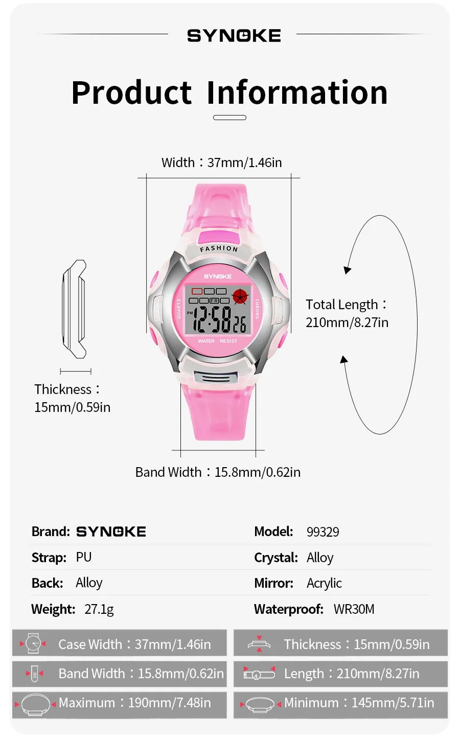 Description Picture 4 of itemSYNOKE Kids Electronic MultiFunction Watch