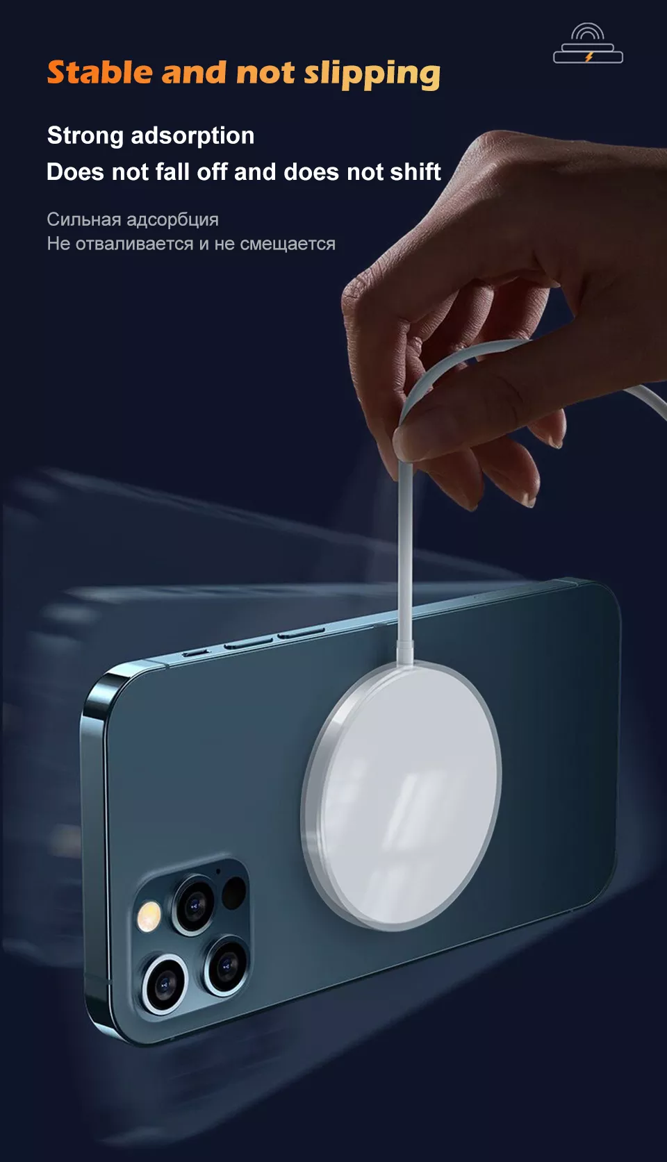 Description Picture 4 of item20W Original Magnetic Wireless Charger for iPhone 14, 13, 12, 11 Pro Max – Fast Charging for Apple AirPods, XS Max, XR, 8 Plus