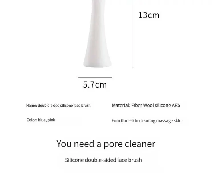 Description Picture 6 of item3D Bilateral Silicone Facial Cleanser with Manual Massage - Dual-Sided Face Brush with Soft Bristles for Gentle and Effective Skin Care