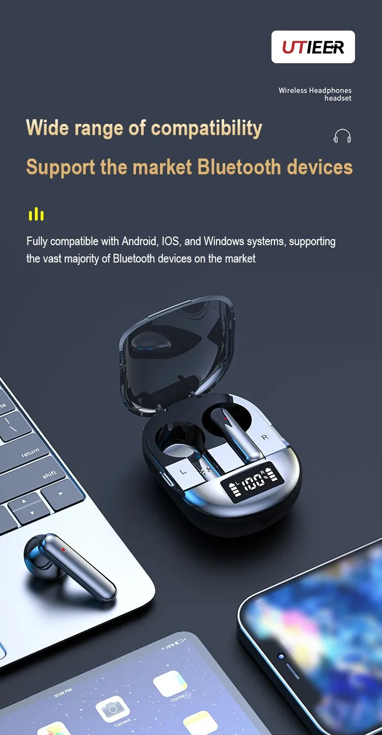 Description Picture 6 of itemK40: Wireless Bluetooth TWS Earphones with Digital Display and Low Latency Stereo