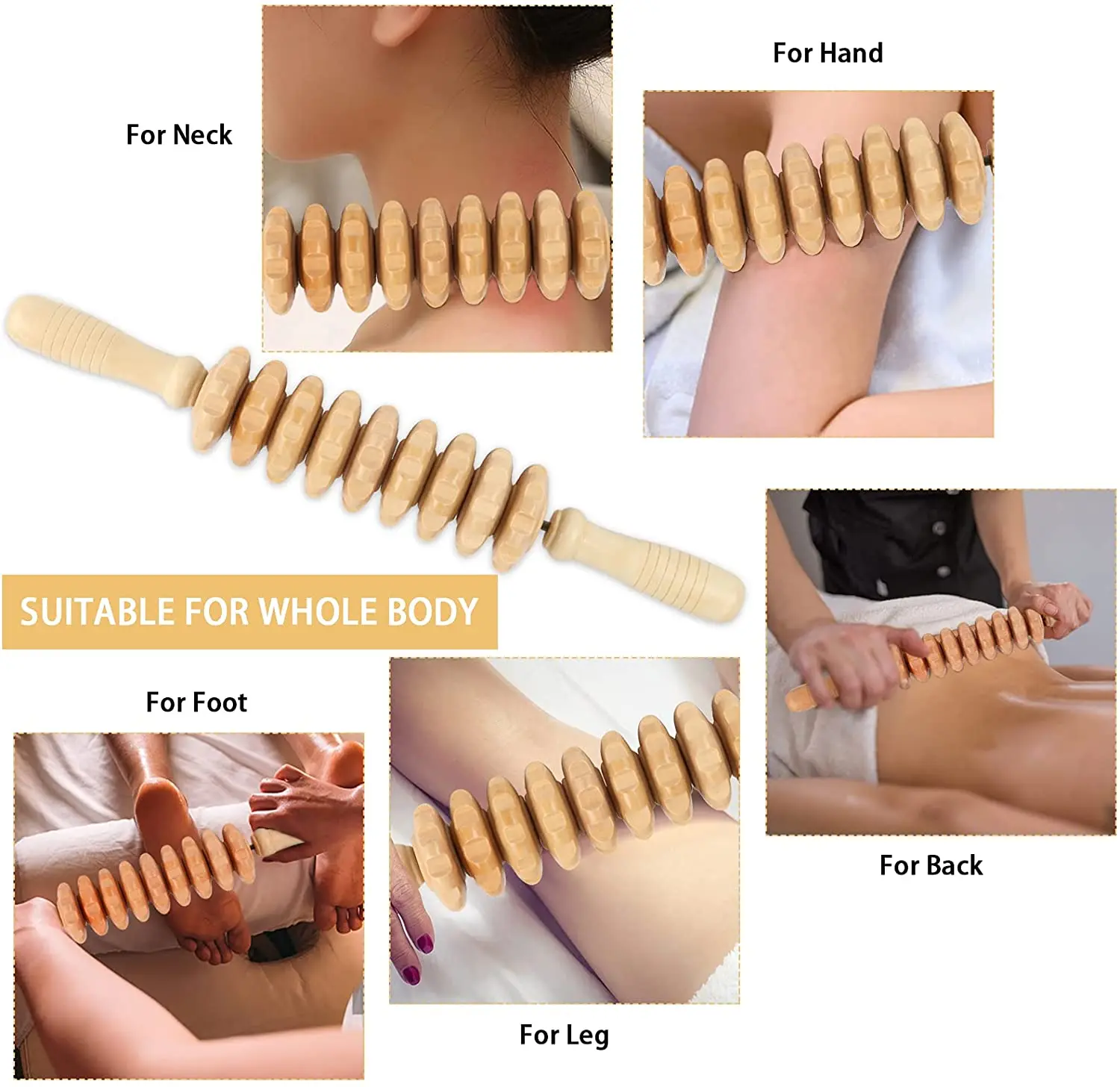 Description Picture 4 of itemWooden Lymphatic Drainage Massager Set - Body Sculpturing and Anti-Cellulite Maderoterapia Tools