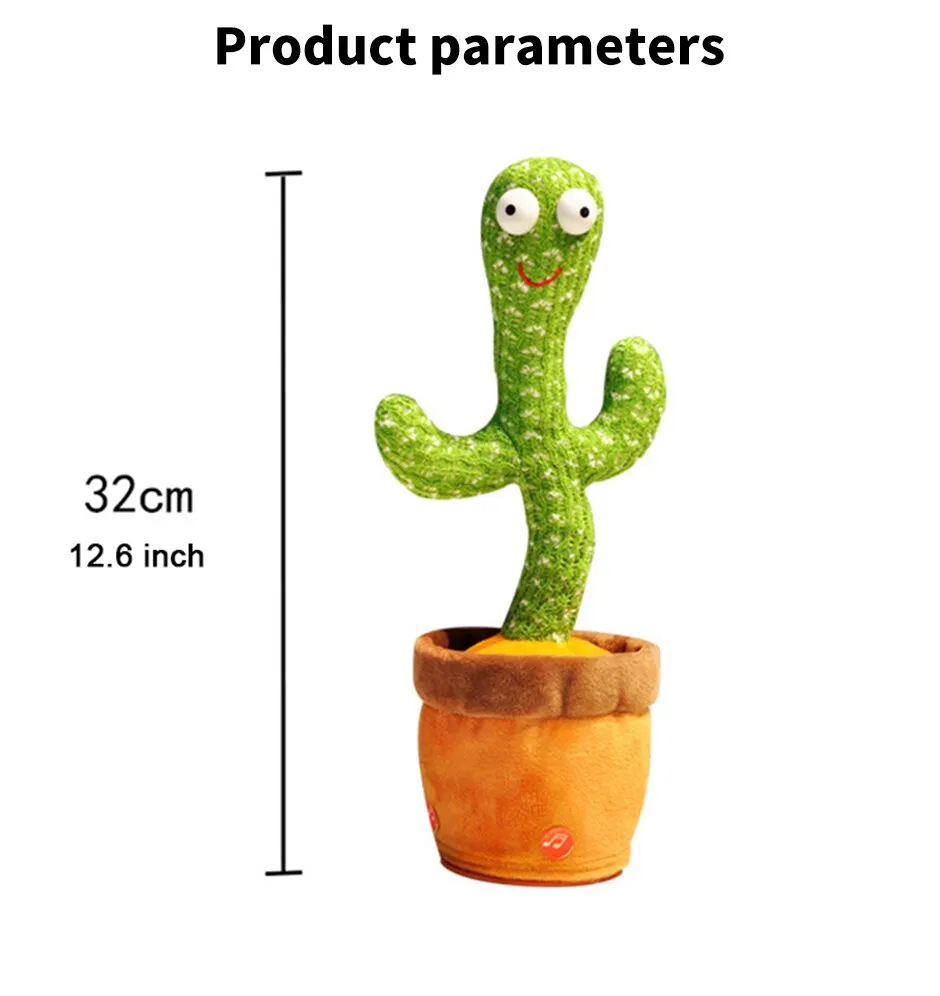 Description Picture 6 of item Intelligent Cactus: Interactive Learning and Musical Toy for Kids - Dance, Record, Speak, and Play with Joyful Excitement
