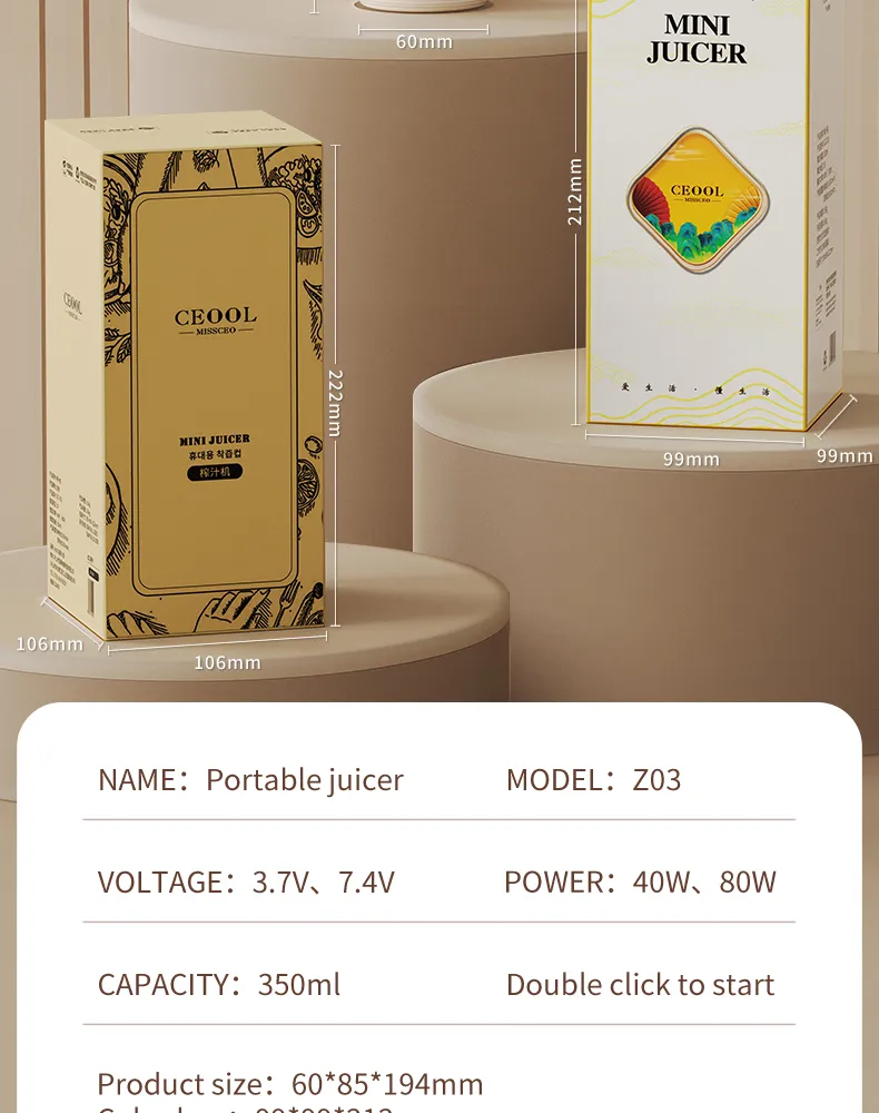 Description Picture 3 of itemPowerBlend Pro: 350ML Portable Blender with 10 Blades and 3000mAh Battery - Electric Juicer