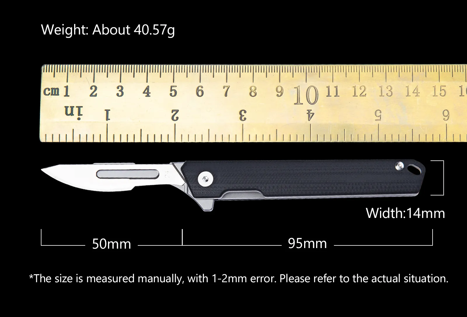 Description Picture 3 of itemG10 Folding Knife Scalpel - Outdoor Multi-function Cutting Tool with Blue Pocket Knife Design and Smooth Bearing System
