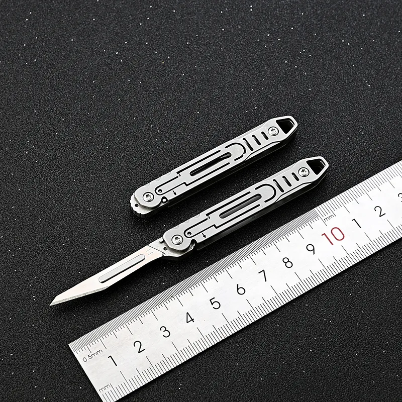 Description Picture 2 of itemMachinery Stainless Steel Folding Scalpel - Medical Folding Knife for EDC, 10pcs Replaceable Blades
