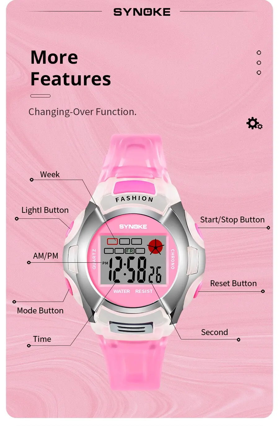 Description Picture 5 of itemSYNOKE Kids Electronic MultiFunction Watch