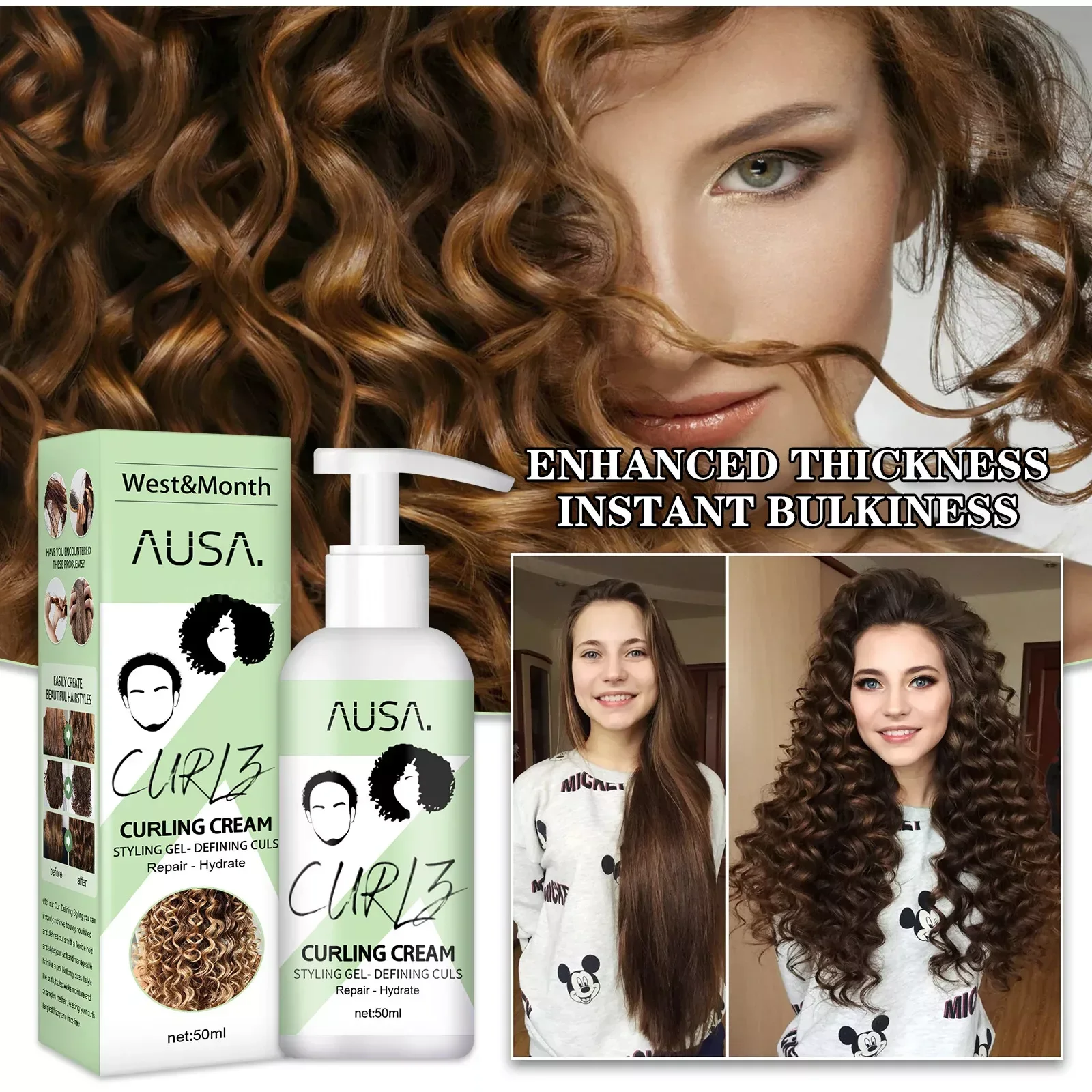 Hair Curly Cream Hair Styling Products Booster Defining Hair Curl Enhancer Moisturizing Repair Cream Para Cabelo Cacheado