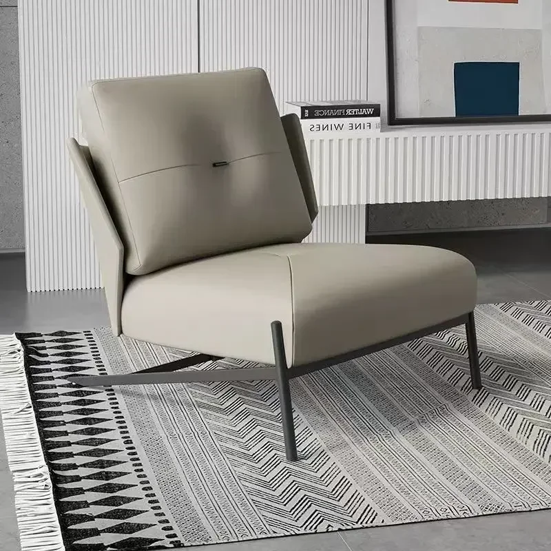 Minimalist microfiber leather single person sofa chair, designer chair, homestay lazy chair