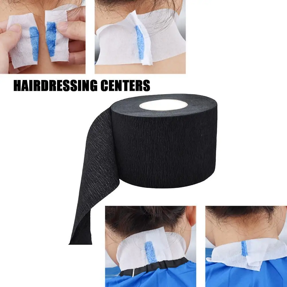 5 Rolls Paper Barber Neck Strips Stretchy Disposable Paper Neck Band Protector for Salon Haircut Styling Coloring Perming