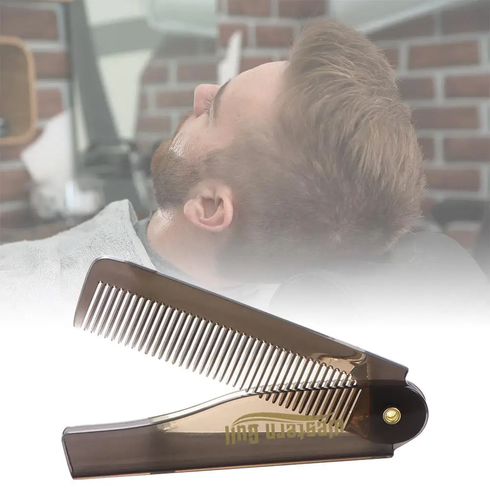 1Pc Portable Folding Pocket Combs For Men Oil Head Portable Beard Combs Hair Styling Product Combs For Man Women Folding Comb