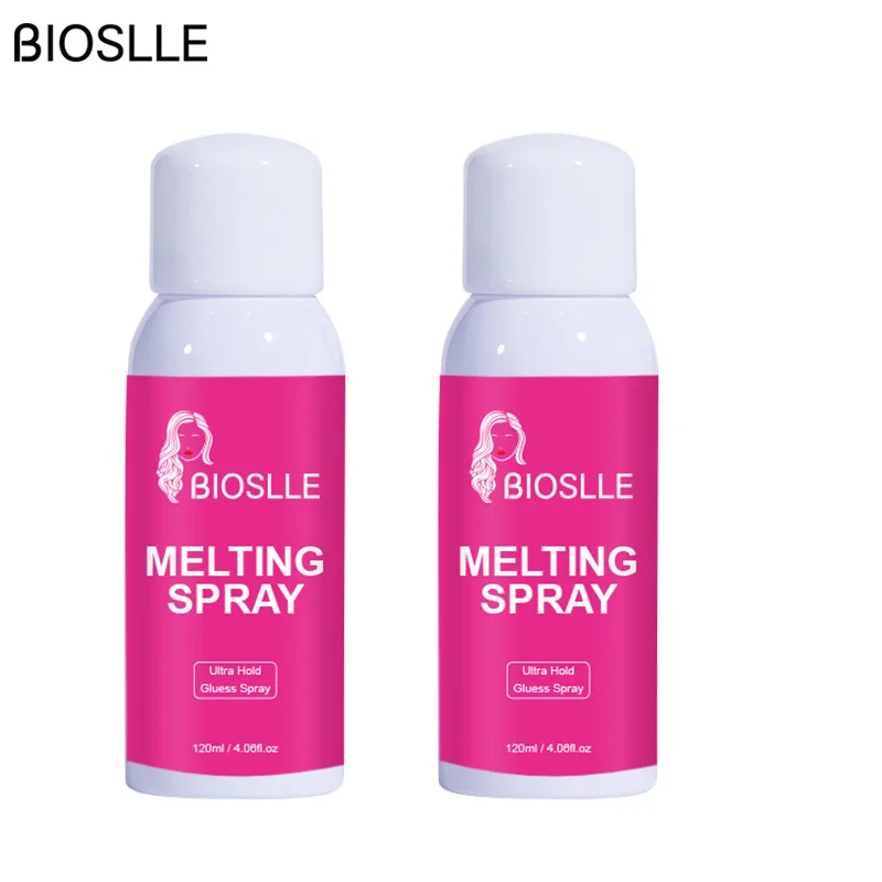 2PCS BIOSLLE 120ml Quick Dry Hair Glueless Strong Hold HD Wig Lace Adhesive Glue Holding Melting Spray