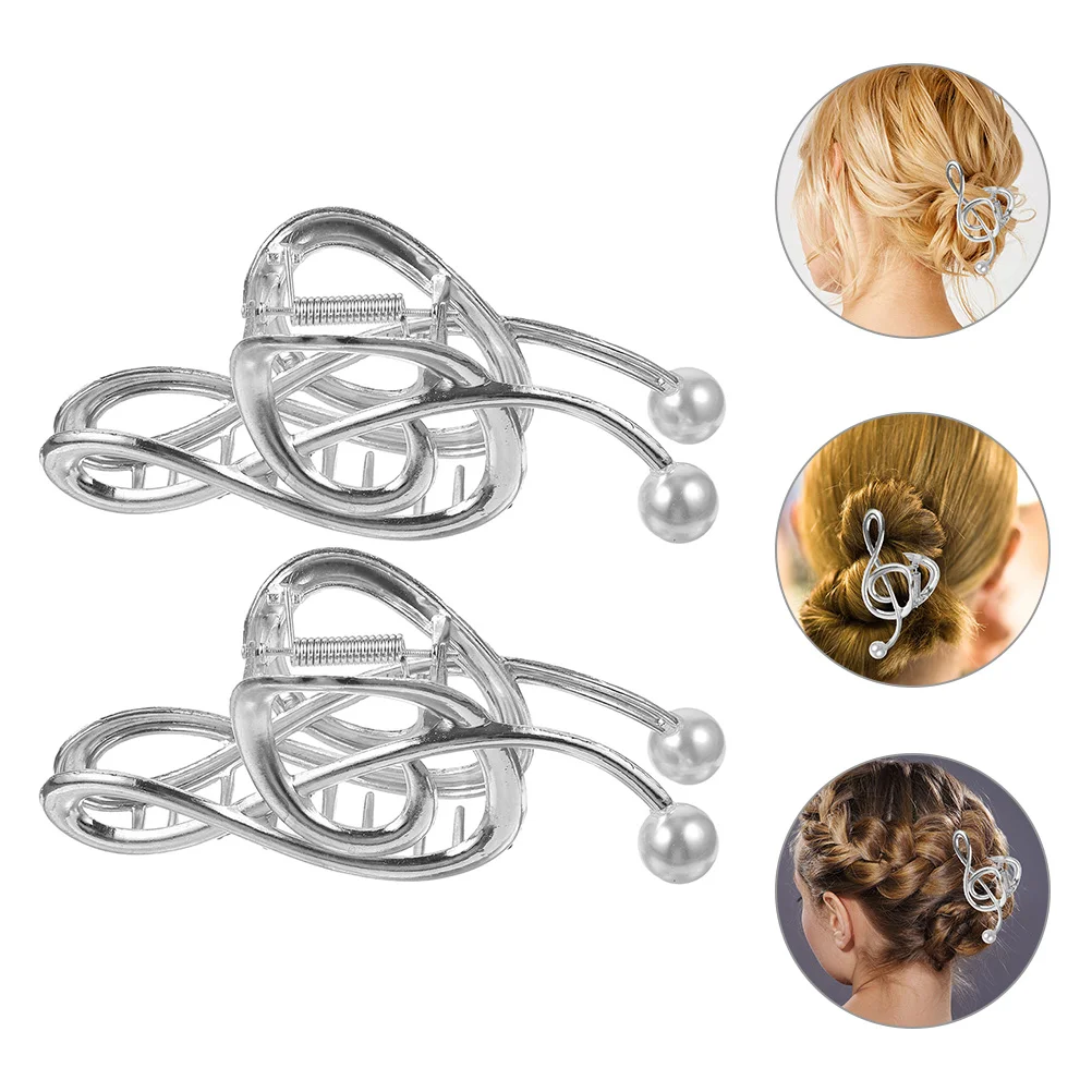 Hairpin Large Clips for Thick Women Accessories Claw Jaw Music Note Styling Pearl