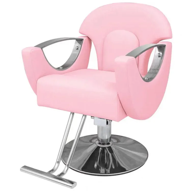 New Beauty Hair Salon Furniture Pink Styling Chair Reclining Hairdressing Barber Chairs