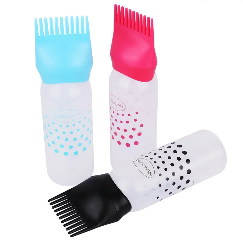 1pc 150ml Plastic Hair Dye Filling Bottles Applicator with Graduated Comb Brush Dispensing Kit Salon Hair Coloring Styling Tools