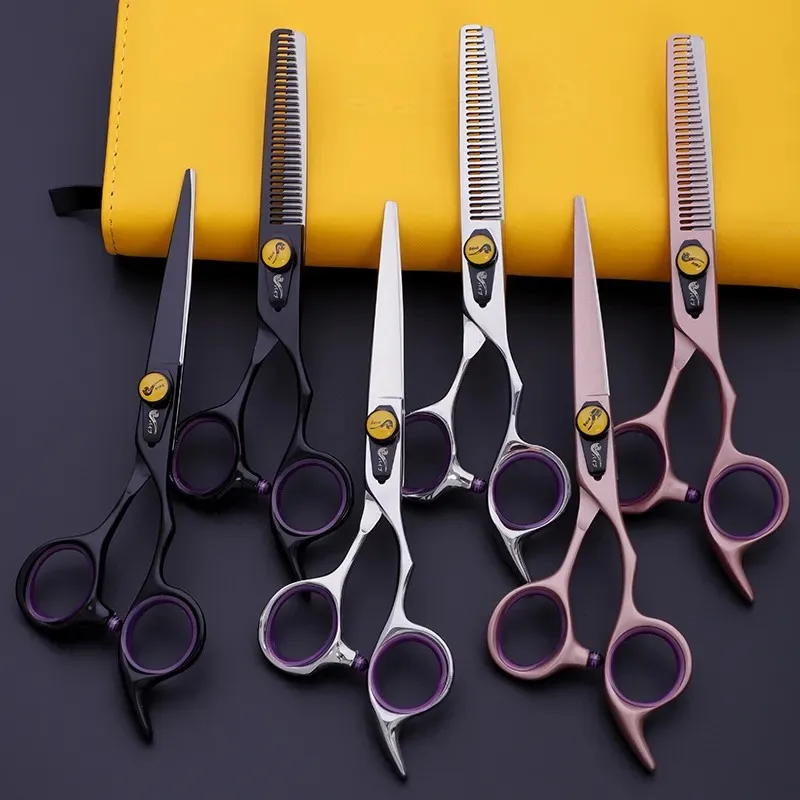 Pipe Professional Barber And Hair Scissors Set 5.5 Inch Hairdresser Flat Tooth Scissors With Thin Bangs