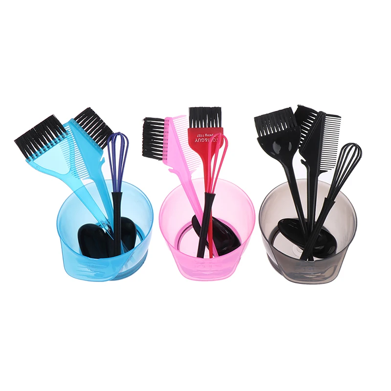 Hair Dye Color Brush Bowl Set With Ear Caps Dye Mixer Hairstyle Accessorie