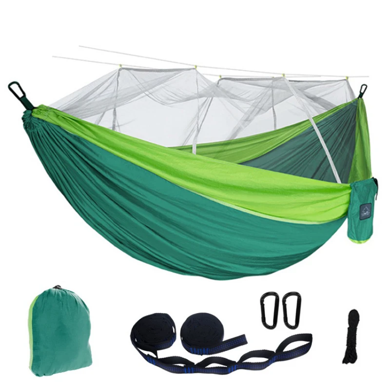 270*140cm Single Person Portable Travel Outdoor Camping Hanging Sleeping Hammock with Mosquito Net