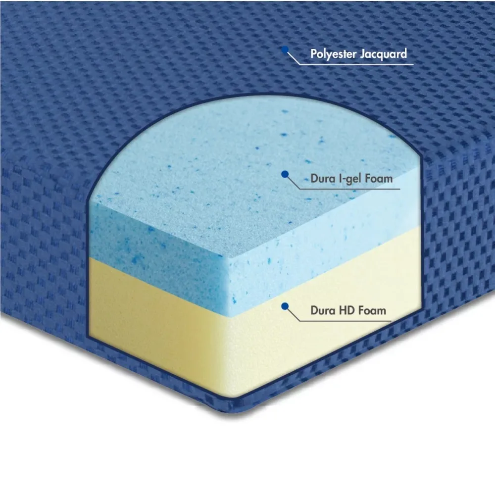 4'' Adult Tri-Fold Memory Foam Mattress, Blue, floor mattress