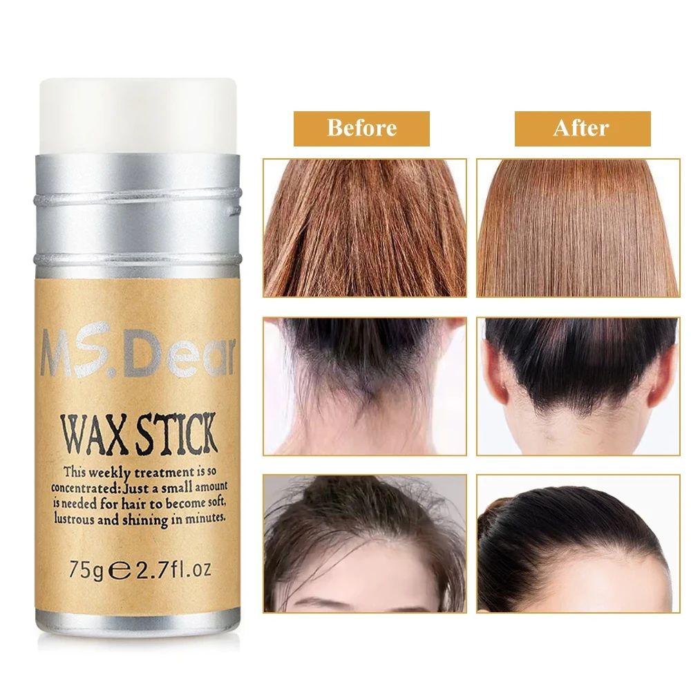 75g Broken Hair Artifact Hair Wax Stick Gel Cream Professional Hair Finishing Cream Not Greasy Hair Frizz Fixed Fluffy Tools