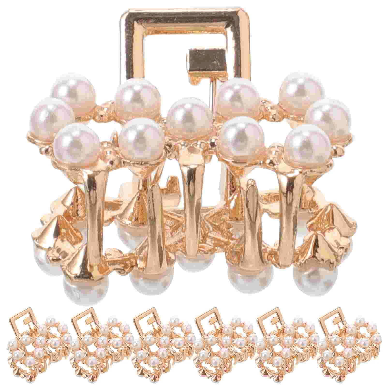12pcs Pearl Hair Clips Simple Hair Pin Claw Clip Pretty Hair Accessories for Women Girls Ladies Brides