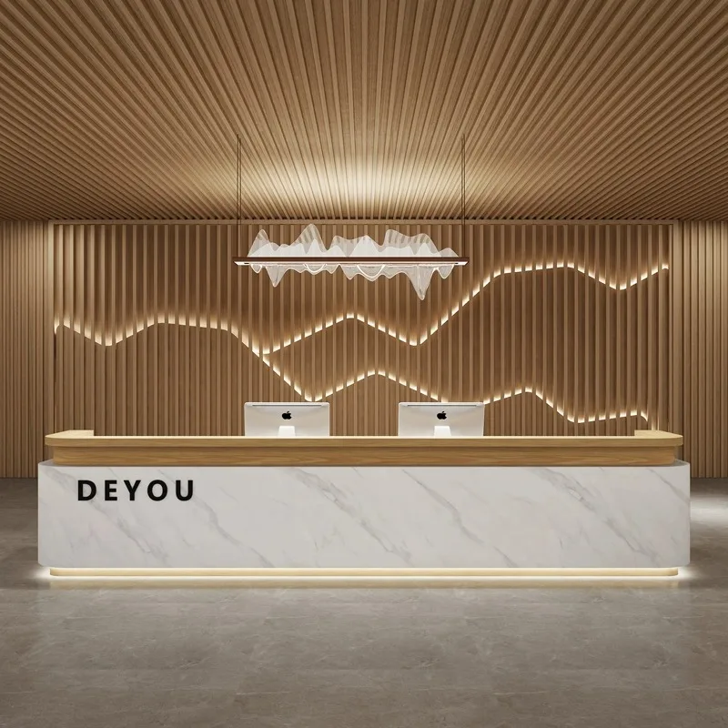 Drawers Reception Desk Computer Writing Counter Table Salon Vanity Modern Console Scrivania Per Ufficio Luxury Furniture