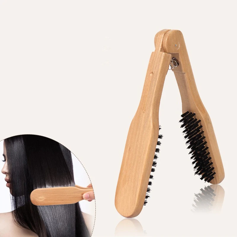 Professional Hair Straightener Bristle Straight Hair Double Brush V-shaped Comb Clip Does Not Hurt Styling Tools