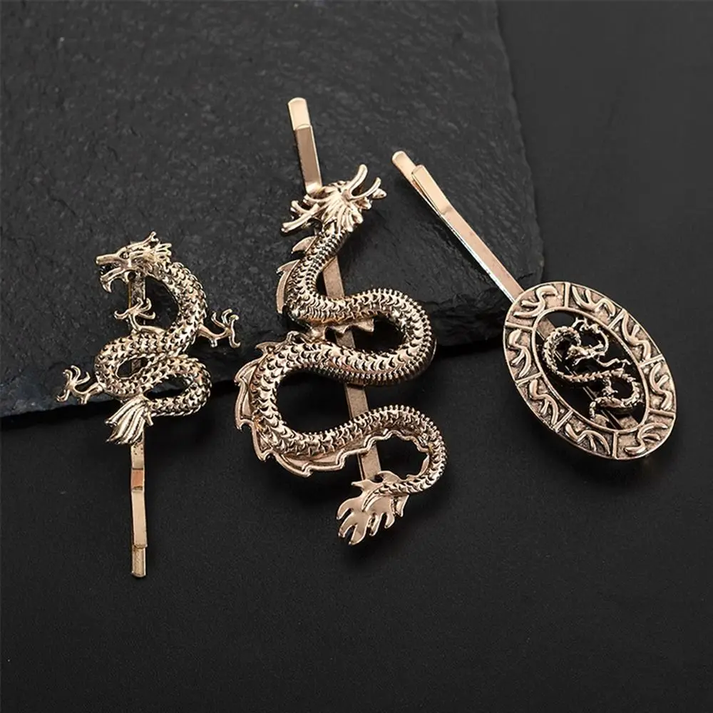 Barrette Silver Girls Hairpin Simple Metal Hair Clip Dragon Shape Hairpin Chinese Style Headwear Female Hair Accessories