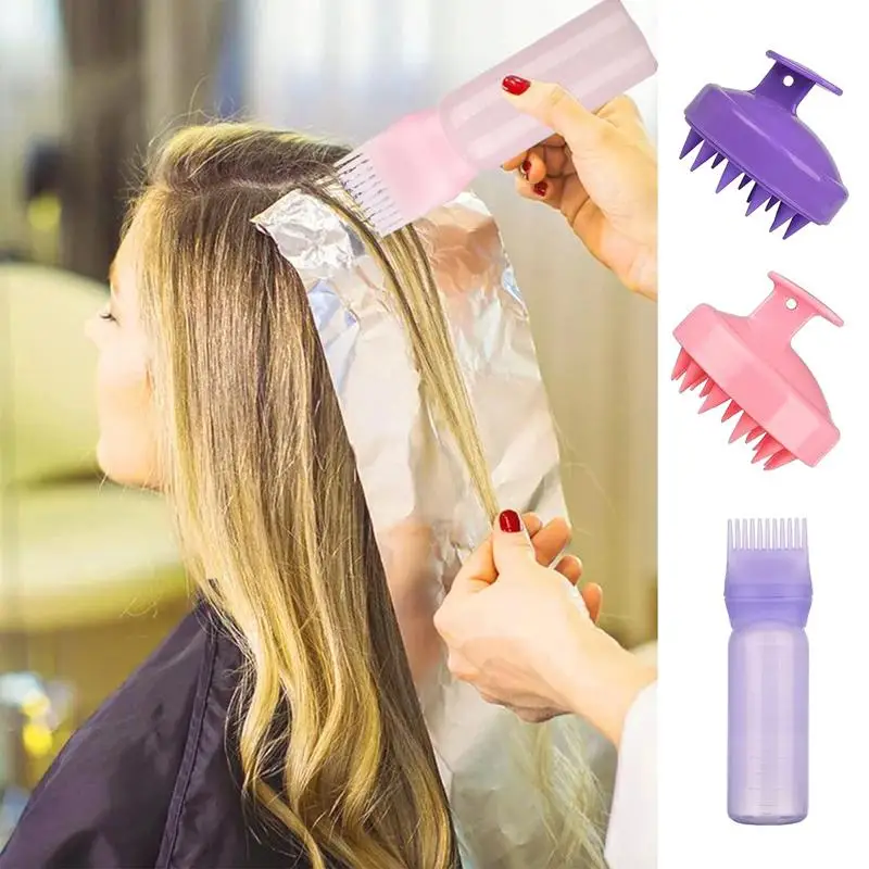 2pcs Root Comb Applicator,Bottle Root Comb, Hair Dye Bottle Shampoo Hair Coloring Dyestuff Applicator Bottle,Hair Coloring Brush