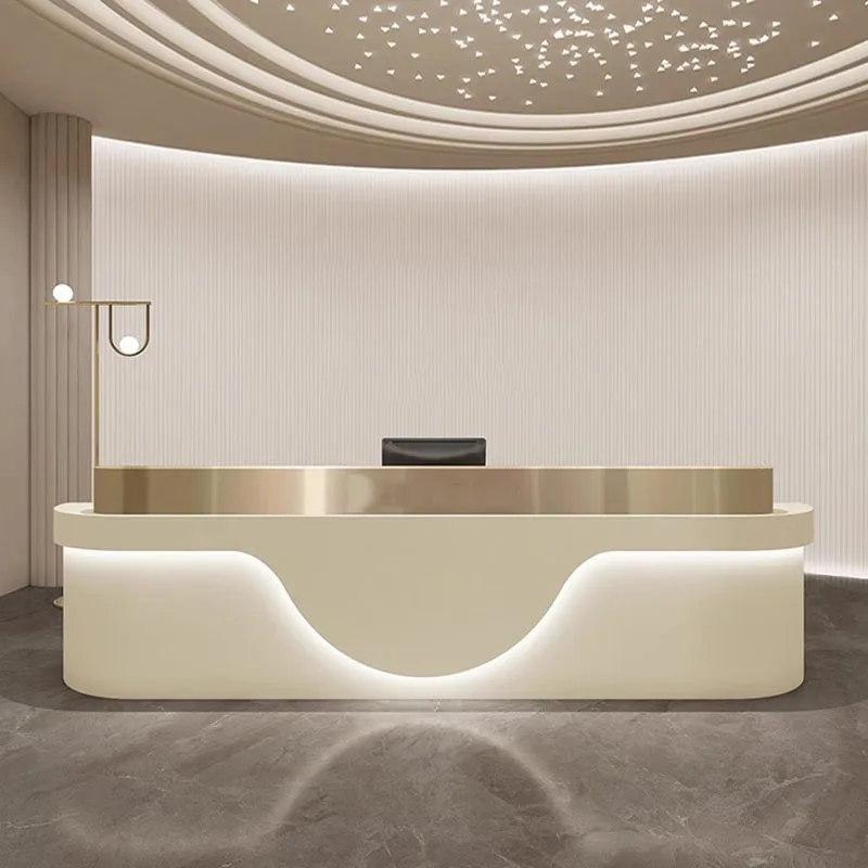 Bar White Front Desk Modern Office Receptionist Laudry Cabinet Register Hair Salon Counter Shop Cash Pulpitos Bureau Furniture