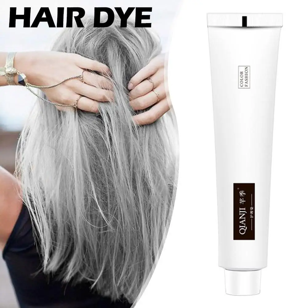 Gray Color Hair Dye Cream Unisex Smoky Gray Punk Style 100ml Light Grey Silver Permanent Hair Dye Color Cream Unisex Hair Creams
