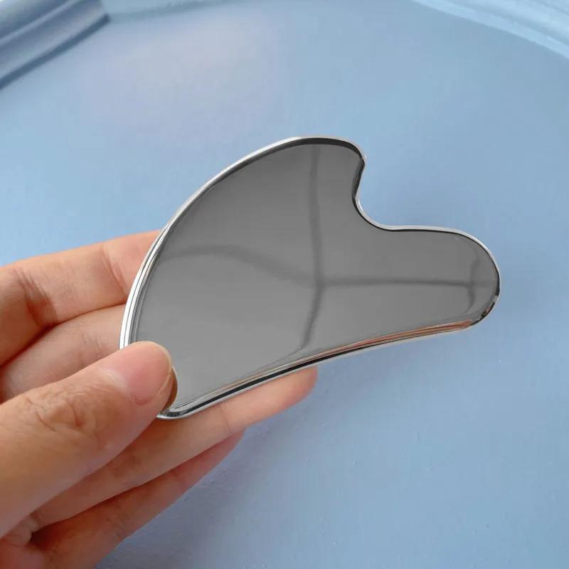 Stainless Steel Scraper Gua Sha Tool Face Lift Anti-Aging Skin Tightening Cooling Reduce Puffiness Facial Massage tool