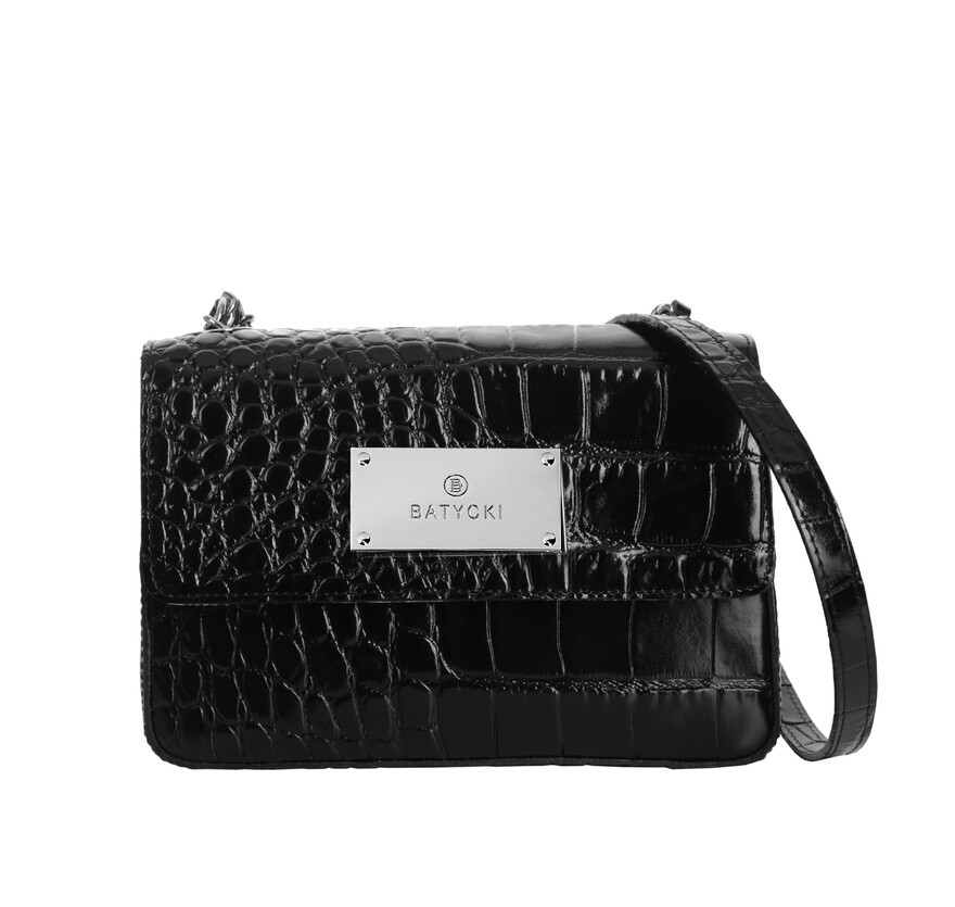 Women's leather bag ELLE croco black